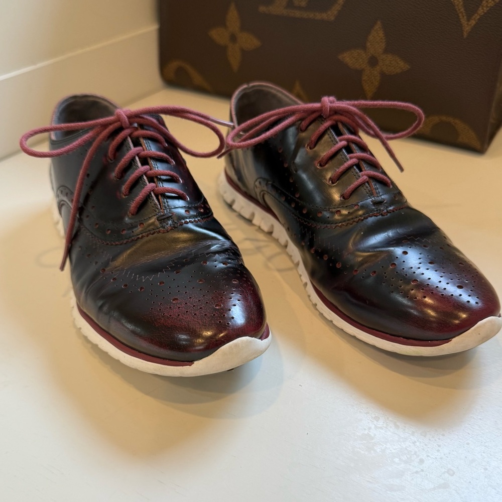 Cole Haan zero grand burgundy Oxford tennis shoes